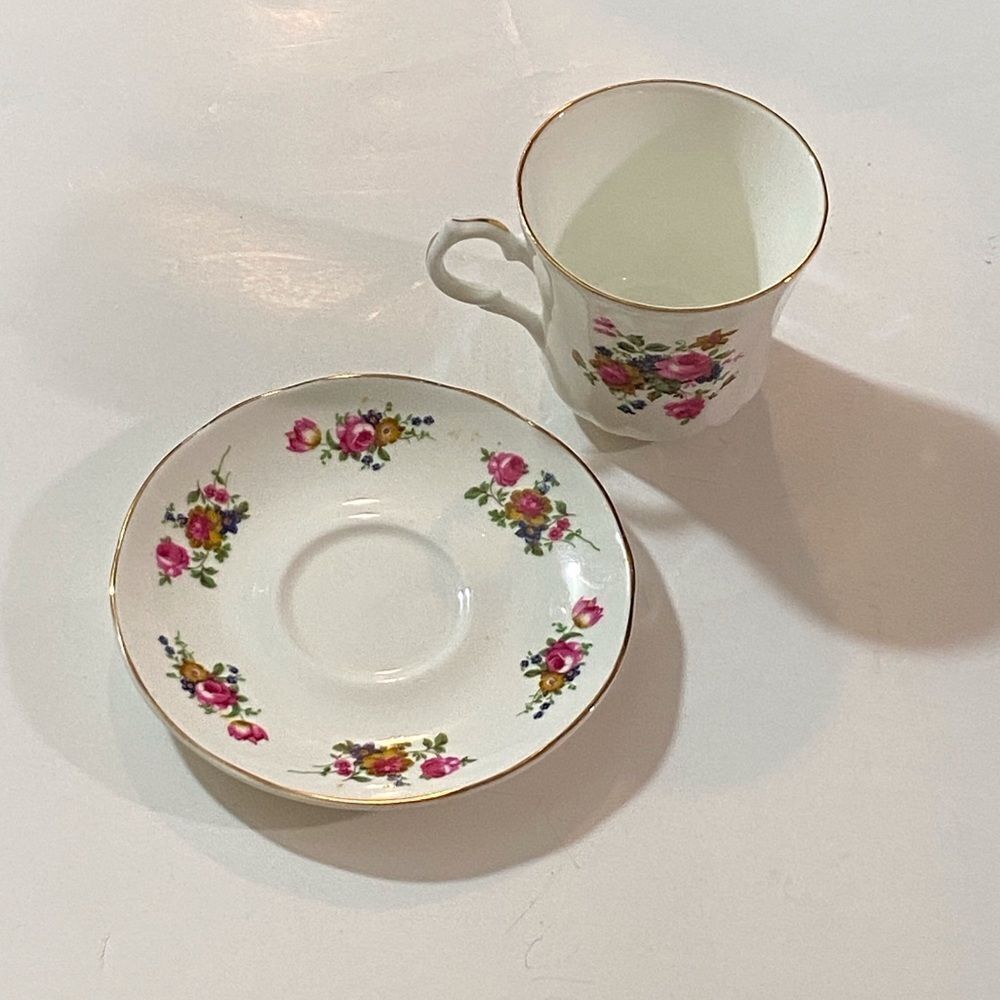 VTG, Springfield White Ceramic Tea Cup Plate Set